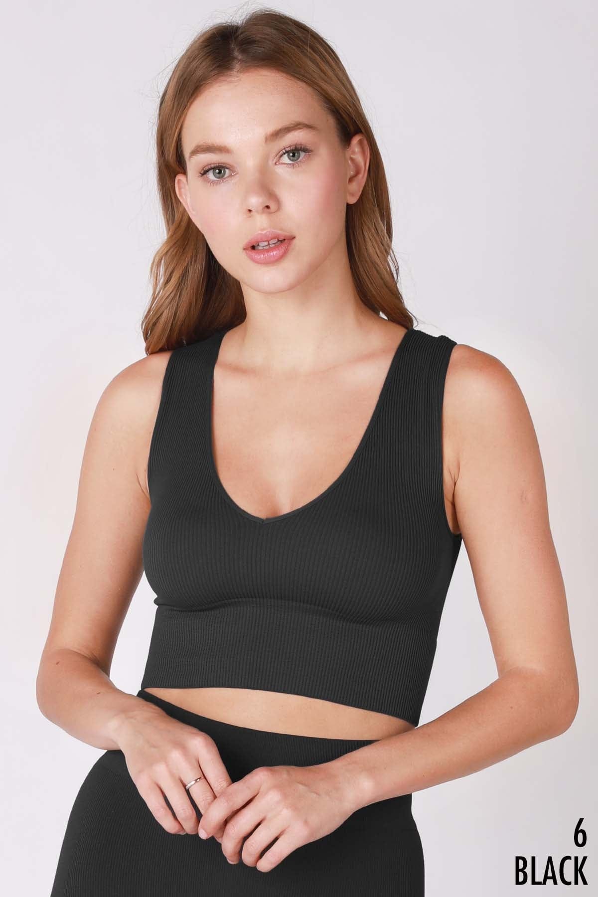 NIKIBIKI 181 6 Black Nikibiki Women's Plunge V-Neck Crop Top NS7829