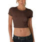 NIKIBIKI 181 NIKIBIKI Sheered SS Crop Top NS8334