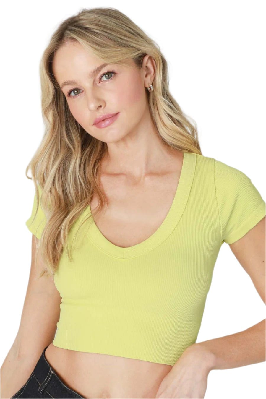 Nikibiki 181 Nikibiki V Neck Crop Tee NS8268
