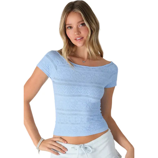 NIKIBIKI Women's Apparel > Tops NIkiBiki Women's Textured Boat Neck Top