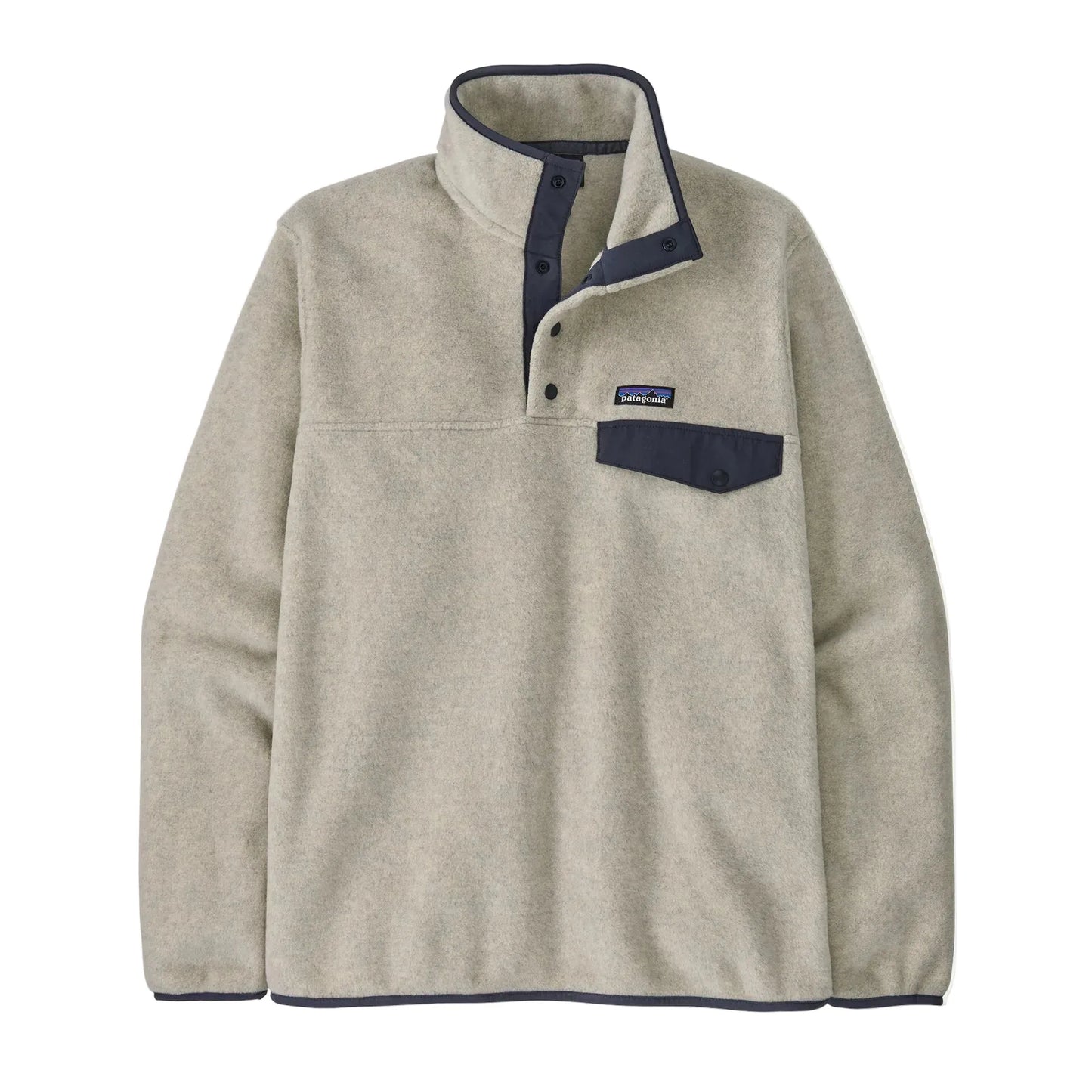 Patagonia Men's Apparel > Fleece & Midlayers Patagonia Men's Lightweight Synch Snap-T P/O Oatmeal Heather W/New Navy