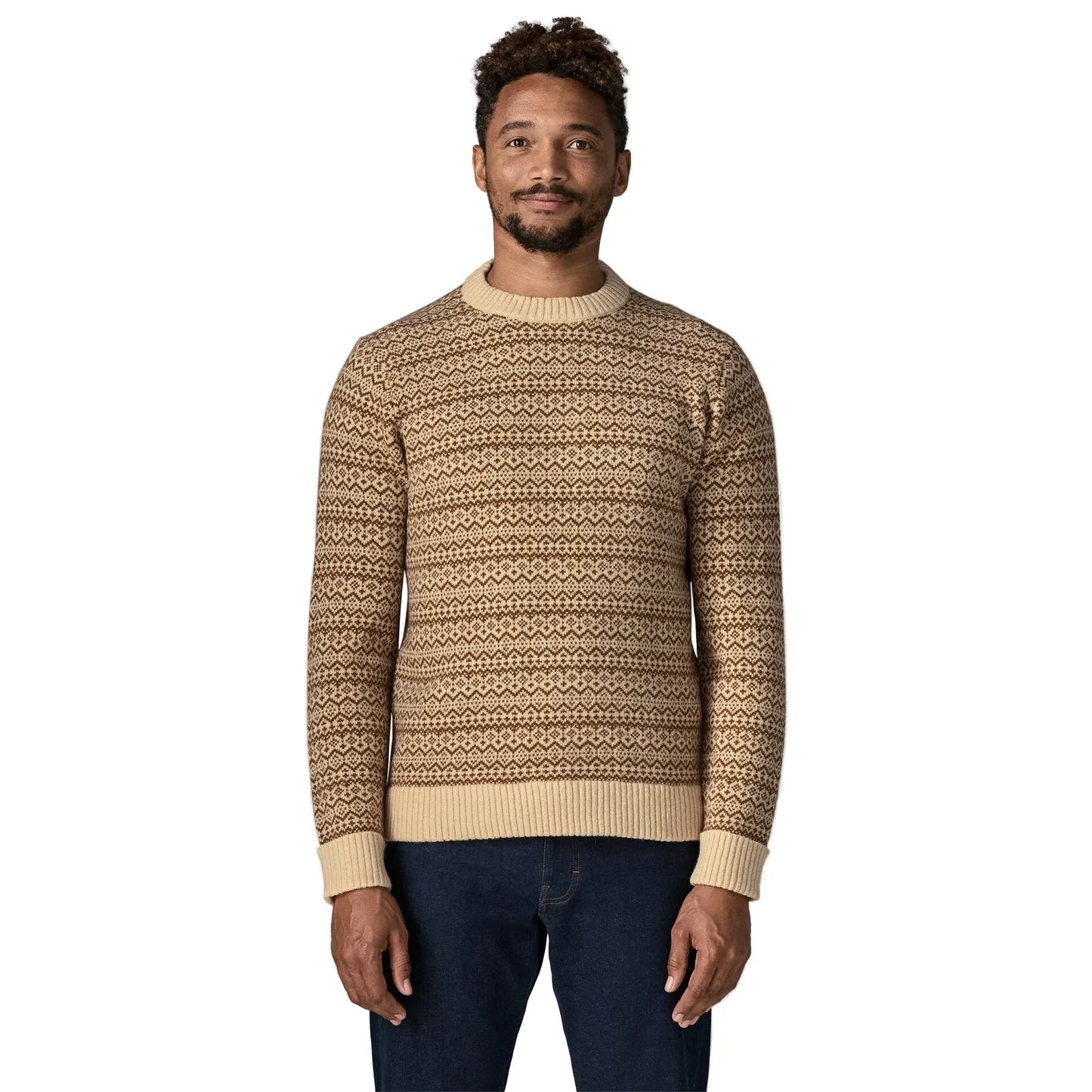 Patagonia Men's Apparel > Sweaters Patagonia Men's Recycled Wool-Blend Sweater Snow Squail: Natural