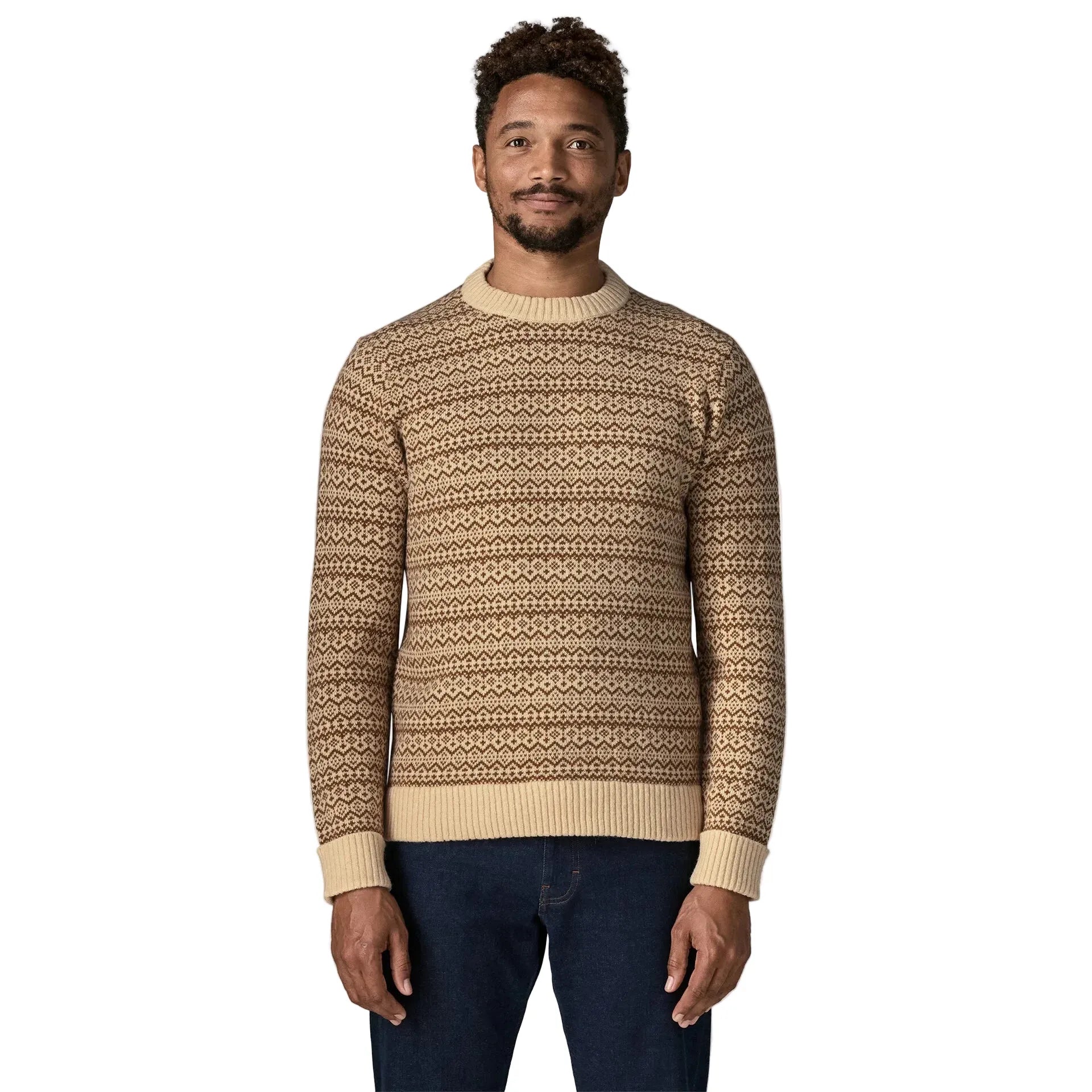 Patagonia Men's Apparel > Sweaters Patagonia Men's Recycled Wool-Blend Sweater Snow Squail: Natural