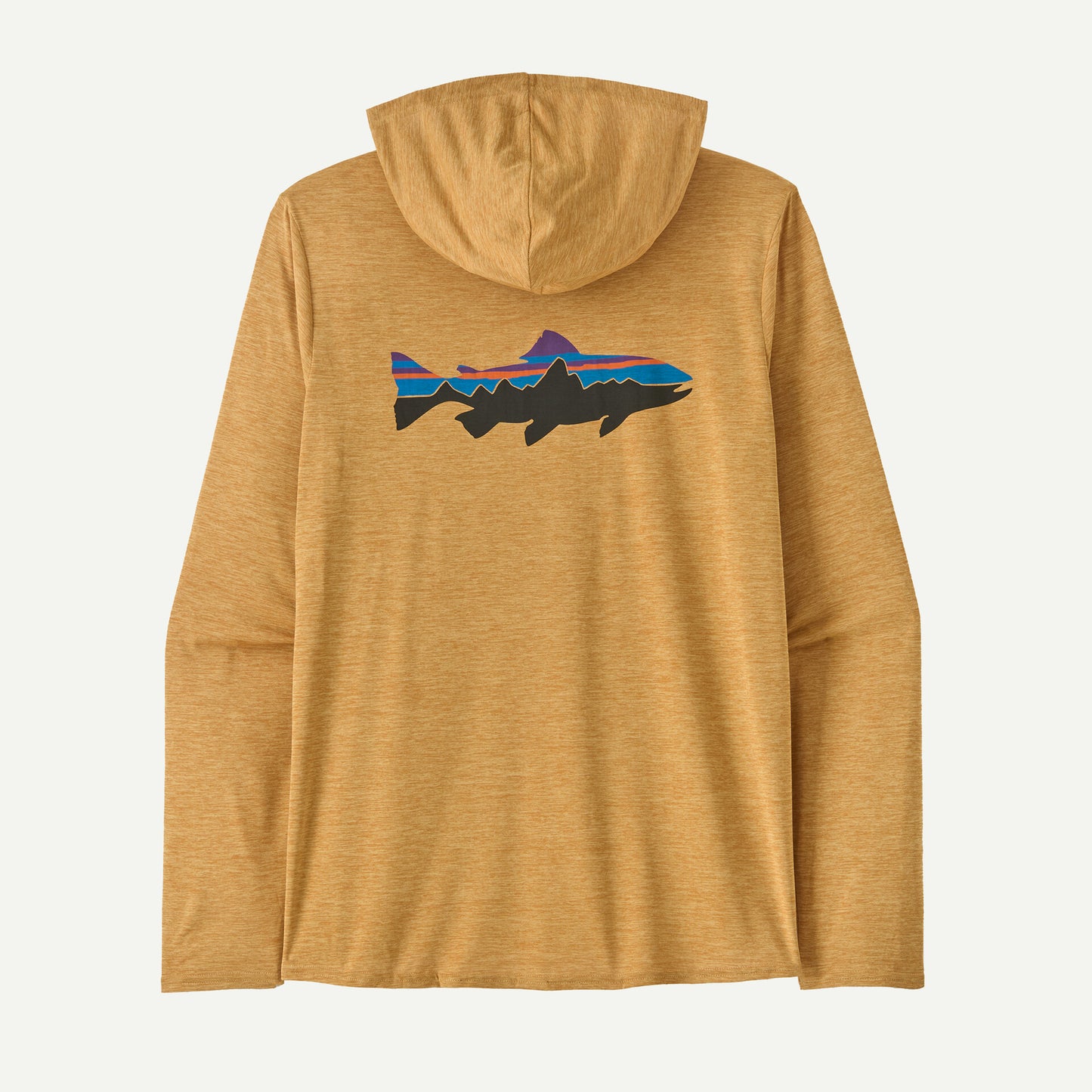 Patagonia Men's Cap Cool Daily Graphic Hoody Fitz Roy Trout: Beeswax Tan X-Dye