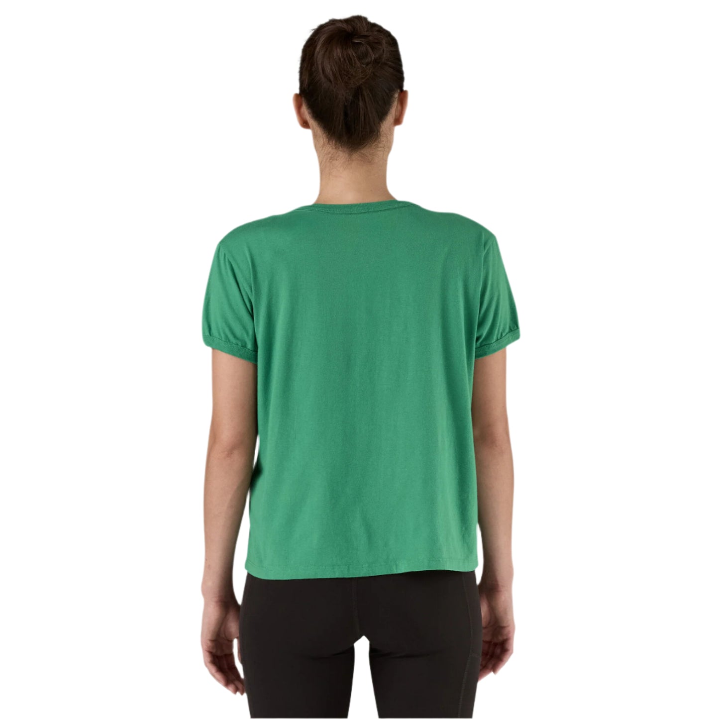 Patagonia Women's '73 Text Logo Organic Ringer Tee Heartleaf Green