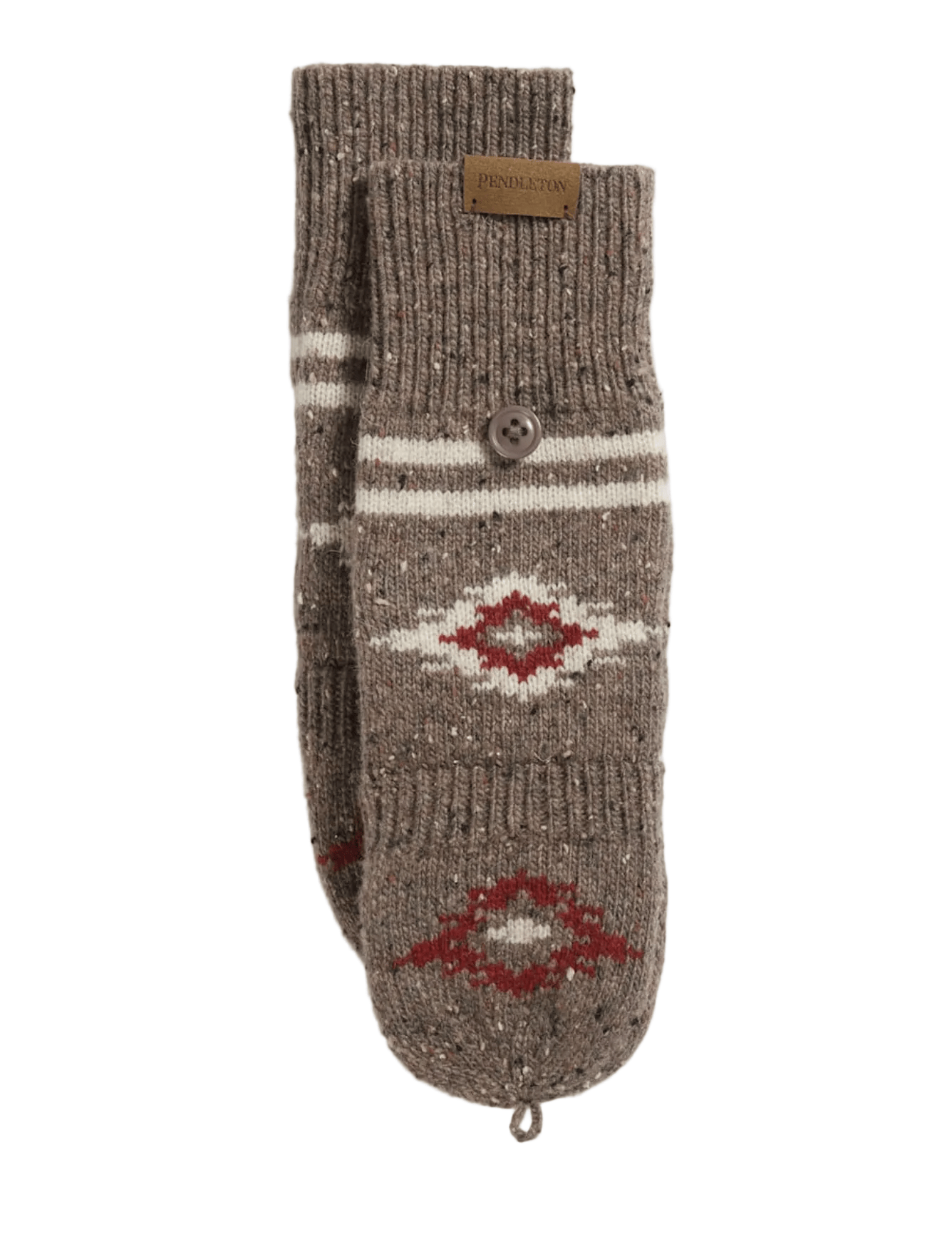 Pendleton Accessories > Other L/XL / Bison Brown Pendleton Lambswool Convertible Mittens Bison Brown