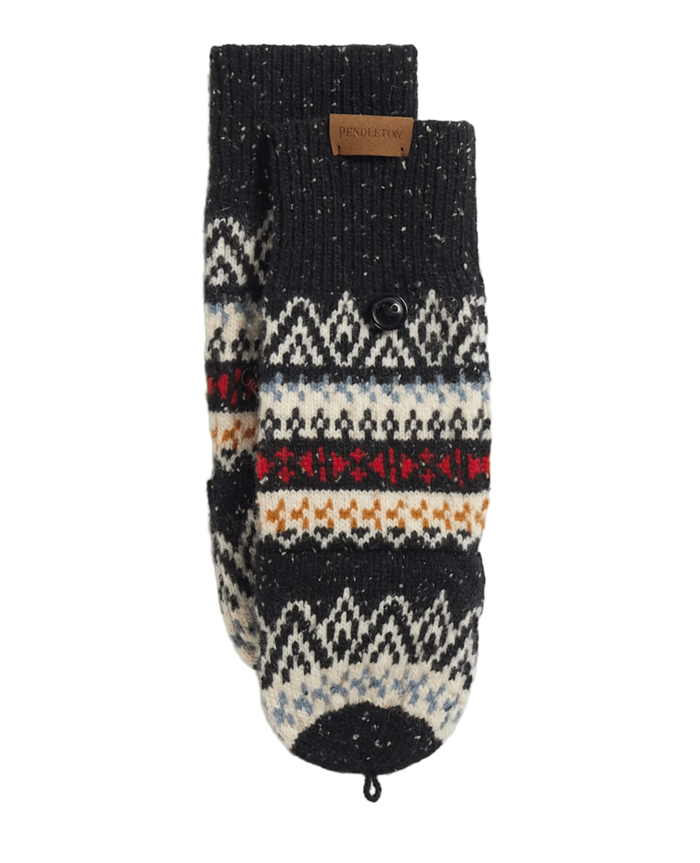 Pendleton Accessories > Other L/XL / Fairisle Black Pendleton Lambswool Convertible Mittens Fairisle Black