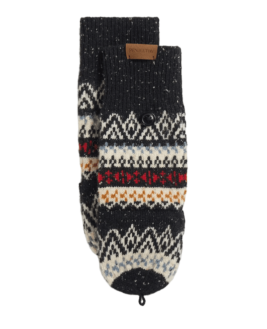 Pendleton Accessories > Other L/XL / Fairisle Black Pendleton Lambswool Convertible Mittens Fairisle Black