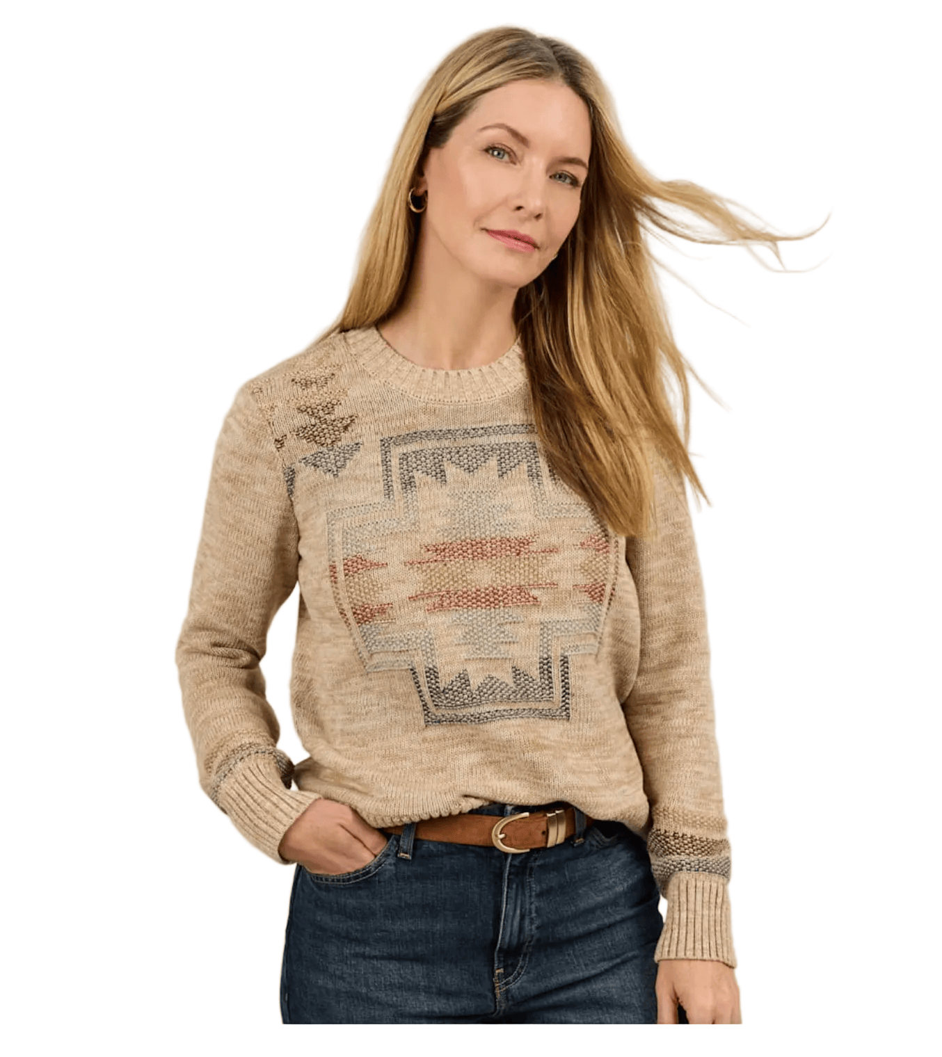 Pendleton Women's Apparel > Sweaters Pendleton Columbia River Sweater Ecru Mix
