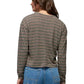Prana Women's Apparel > Tees Prana Women's Cozy Up Ls Crew Cacao Stripe