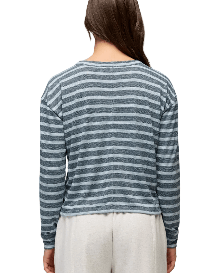 Prana Women's Apparel > Tops Prana Cozy Up Ls Crew Glacier Skies Stripe