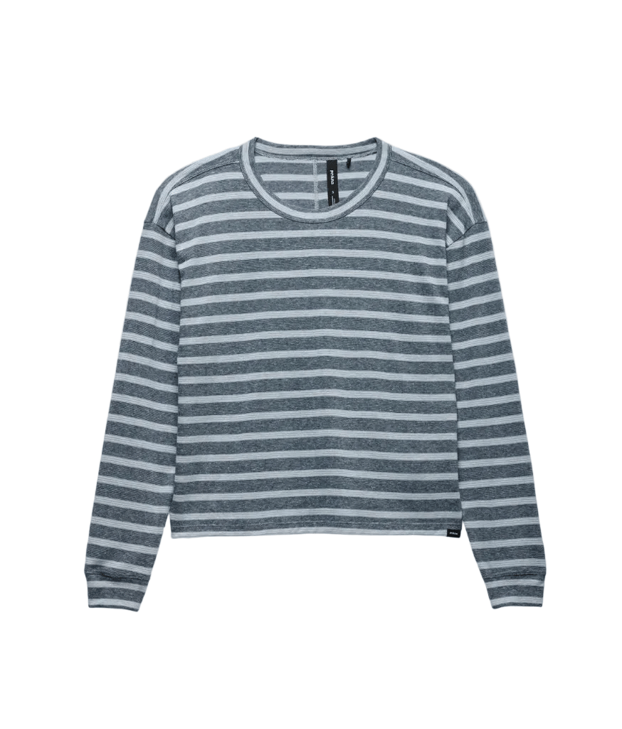 Prana Women's Apparel > Tops Prana Cozy Up Ls Crew Glacier Skies Stripe