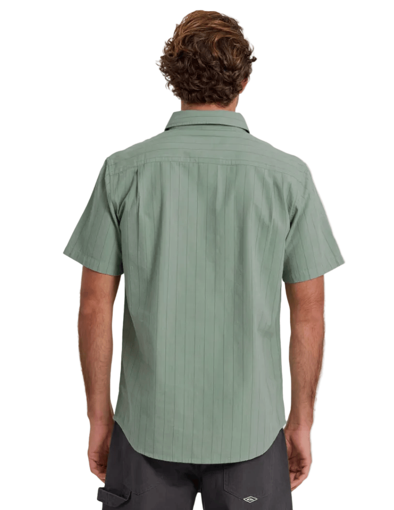 Quiksilver 502 Men's Quiksilver Dobby Stripe Classic SS Lily Pad