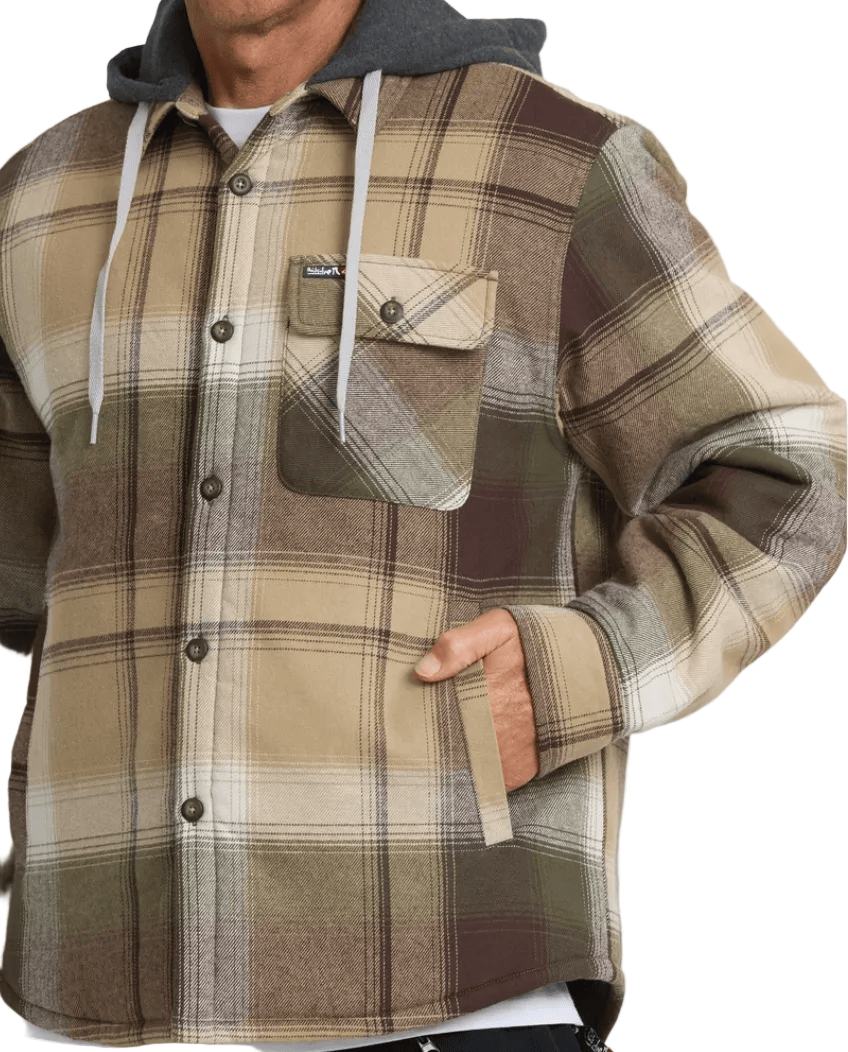 Quiksilver Men’s Apparel > Sweatshirts & Hoodies Quiksilver Men's Mantra Hooded Flannel Kelp