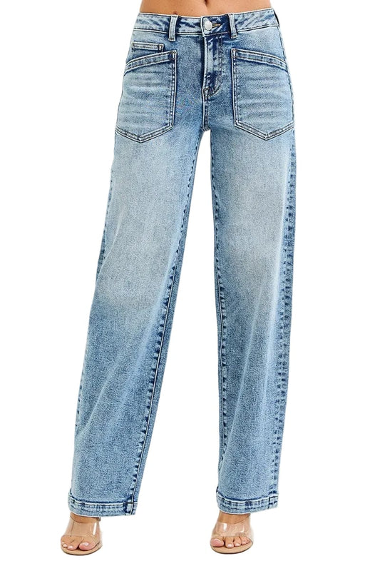 Risen Women’s Apparel > Denim Risen Women's Slouchy Baggy Patch Pocket Jeans