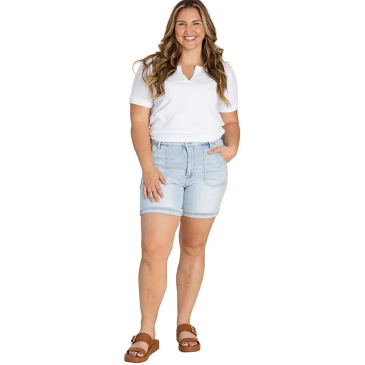 Risen Women’s Apparel > Shorts Risen Jeans Women's High Rise Patch Pocket Relaxed Short