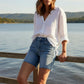 Risen Women’s Apparel > Shorts Risen Jeans Women's Mid Length Rhinestone Short