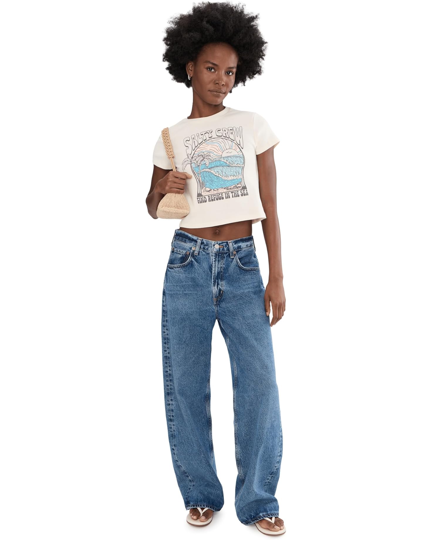 Salty Crew 181 Salty Crew Women's Keyhole Baby Tee Off White