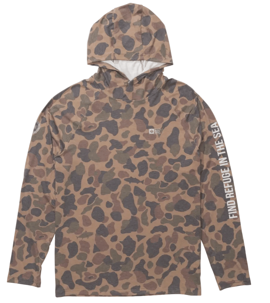Salty Crew Men's Apparel > Tops Salty Crew Men's Mariner Lite UV Hood Tan Camo