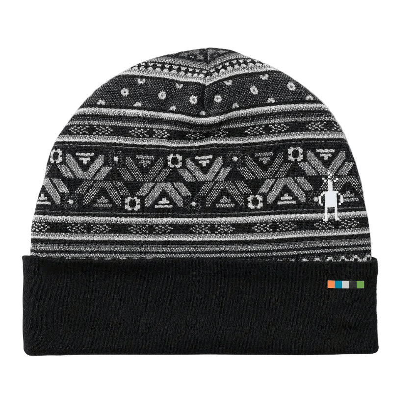 Smartwool Accessories > Hats 1FM / Black Fair Isle Fun Smartwool Thermal Merino Reversible Cuffed Beanie Black Fair Isle Fun
