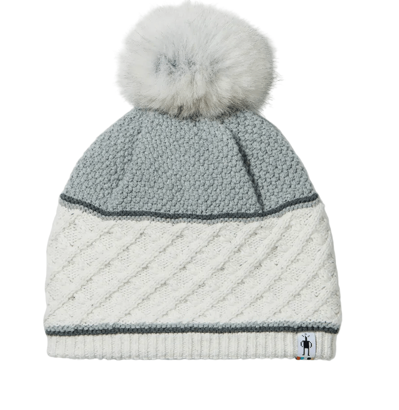 Smartwool Accessories > Hats 1FM / Natural Smartwool Cable Knit Colorblock Pom Beanie Natural