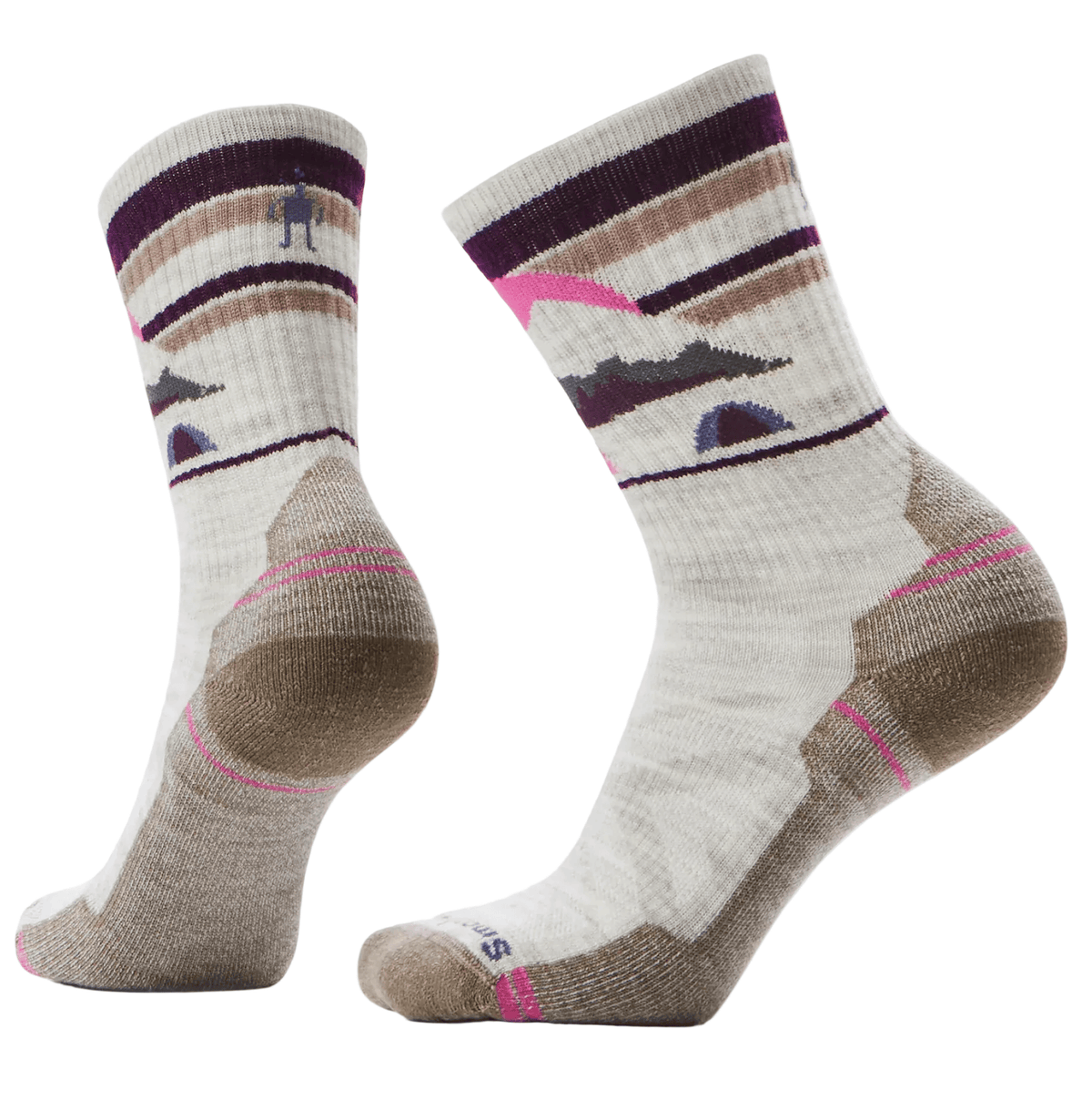 Smartwool Women's Socks Smartwool Women's  Hike Light Cushion Mountain Moon Crew Socks ASH