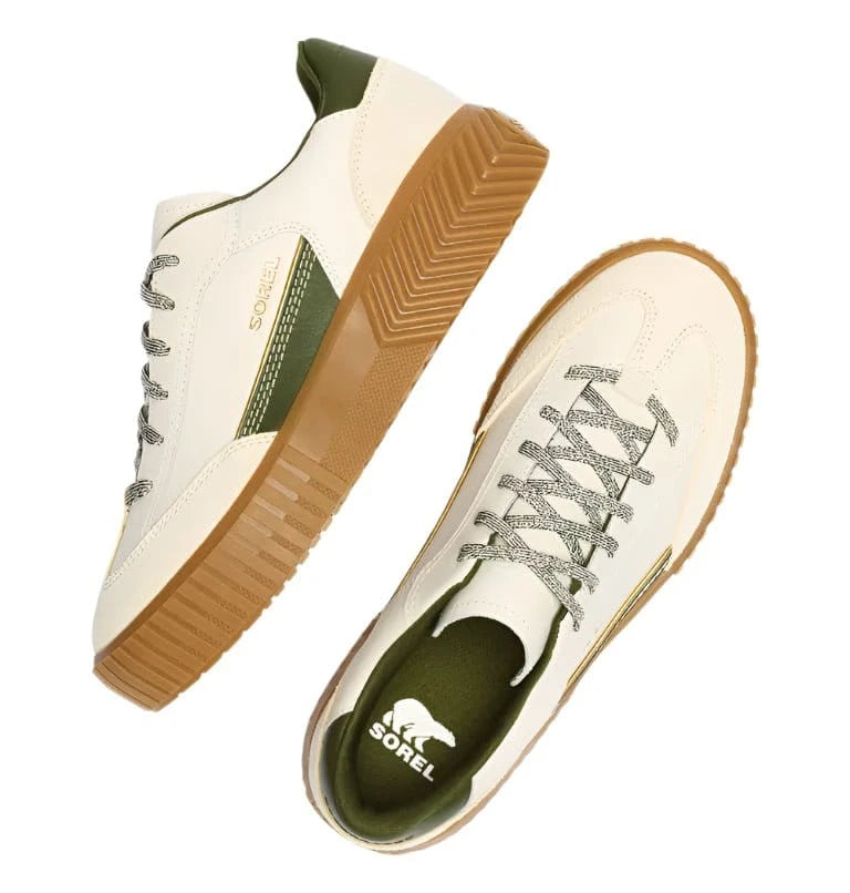 Sorel 162 Sorel Women's ONA Ave T-Toe Sneaker Chalk Utility Green