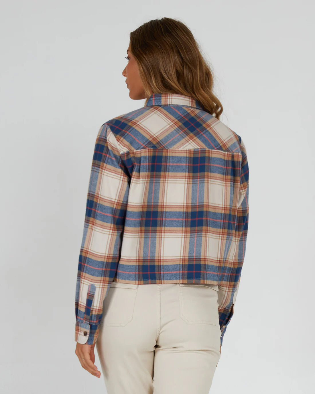 Salty Crew Women's Stay Golden Crop Flannel Natural