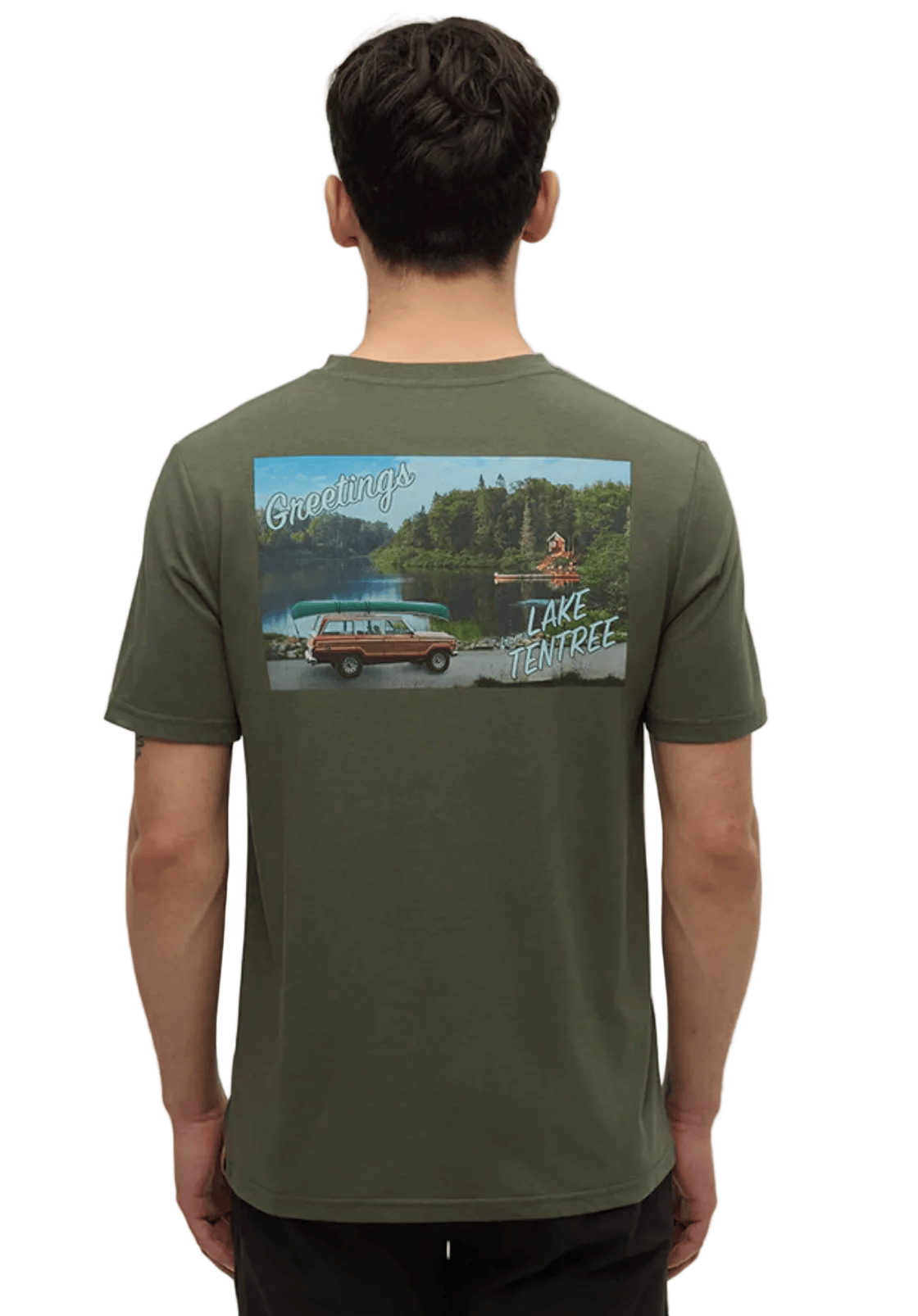 Tentree Men's Apparel > Tees Tentree Men’s Lake Tentree T-Shirt Deep Olive/Lake Day