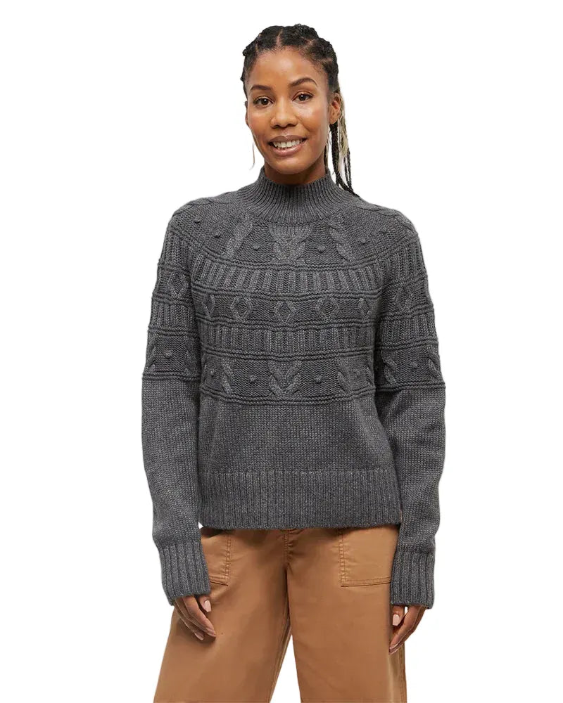 Tentree Women's Apparel > Sweaters Tentree Women's Highline Pom Mock Neck Sweater Grey