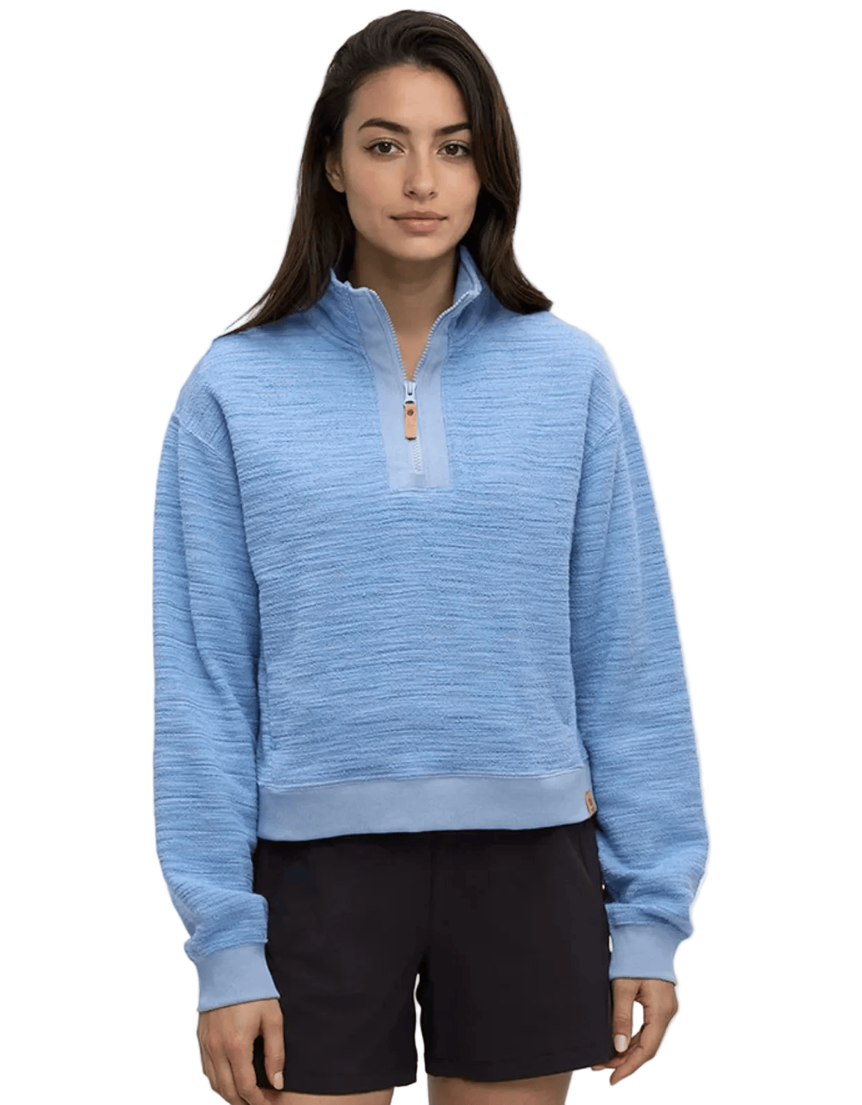 Tentree Women’s Apparel > Sweatshirts & Hoodies Tentree Women’s Elkhorn 1/4 Zip Lakeside/Stone Flash Stripe