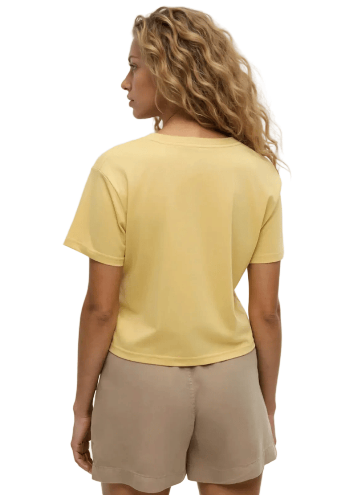 Tentree Women’s Apparel > Tops Tentree Women’s Lake View Crop T-Shirt Dusk Yellow/Lake View
