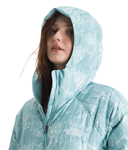 The North Face 152 The North Face Women's Hydrenalite™ Down Hoodie—Print Blue Eclipse Regenerative Ink Print