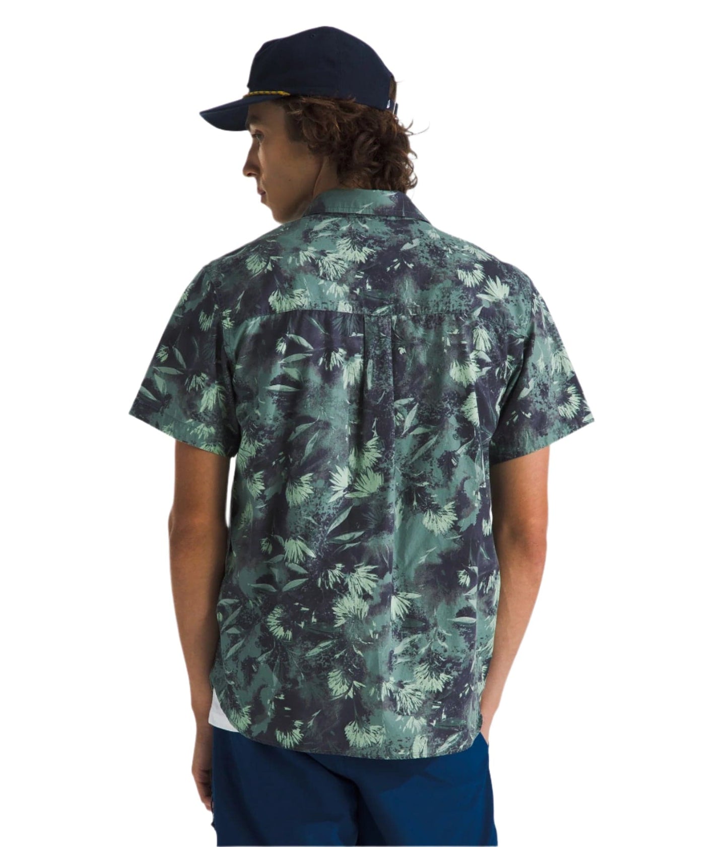The North Face 502 The North Face Men's S/S Baytrail Pattern Shirt Duck Green Prairie Flowers Print