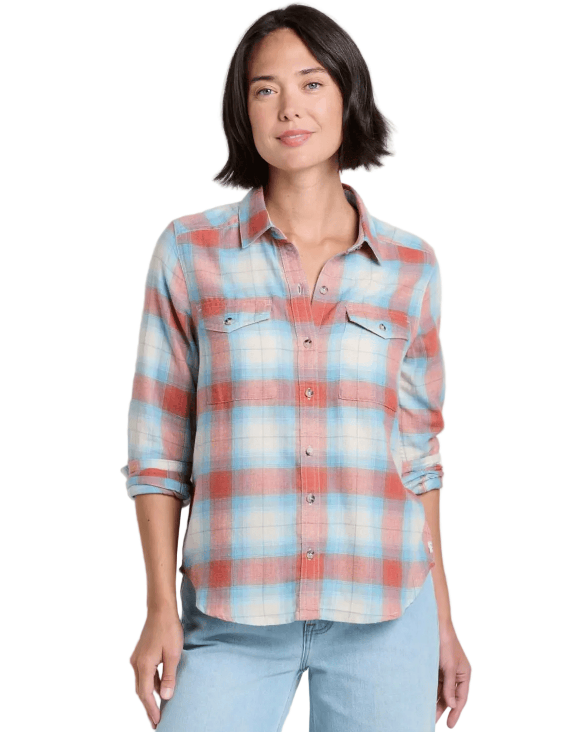 Toad & Co Women’s Apparel > Tops Toad & Co Women's Re-Form Long Sleeve Shirt Almond Pattern