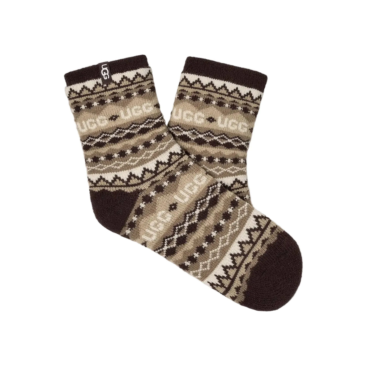 Ugg Accessories > Socks O/S / Uggisle Coffee Grounds Multi UGG® Women’s Cressida Cozy Quarter Uggisle Coffee Grounds Multi