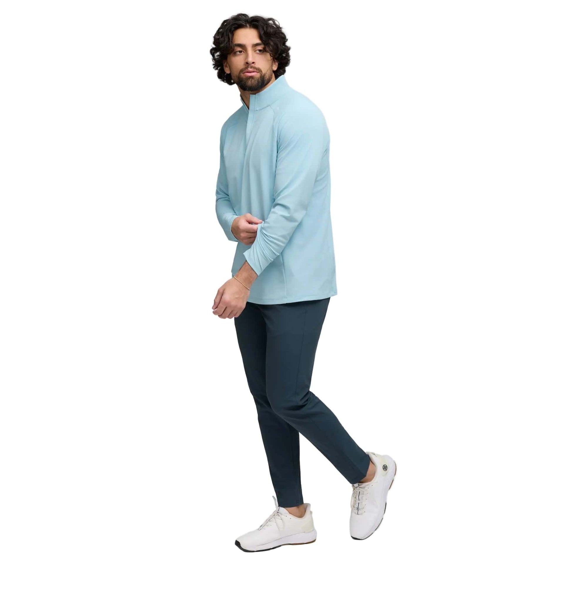UNRL 503 UNRL Men's Highlands 1/4 Zip Cascade Blue
