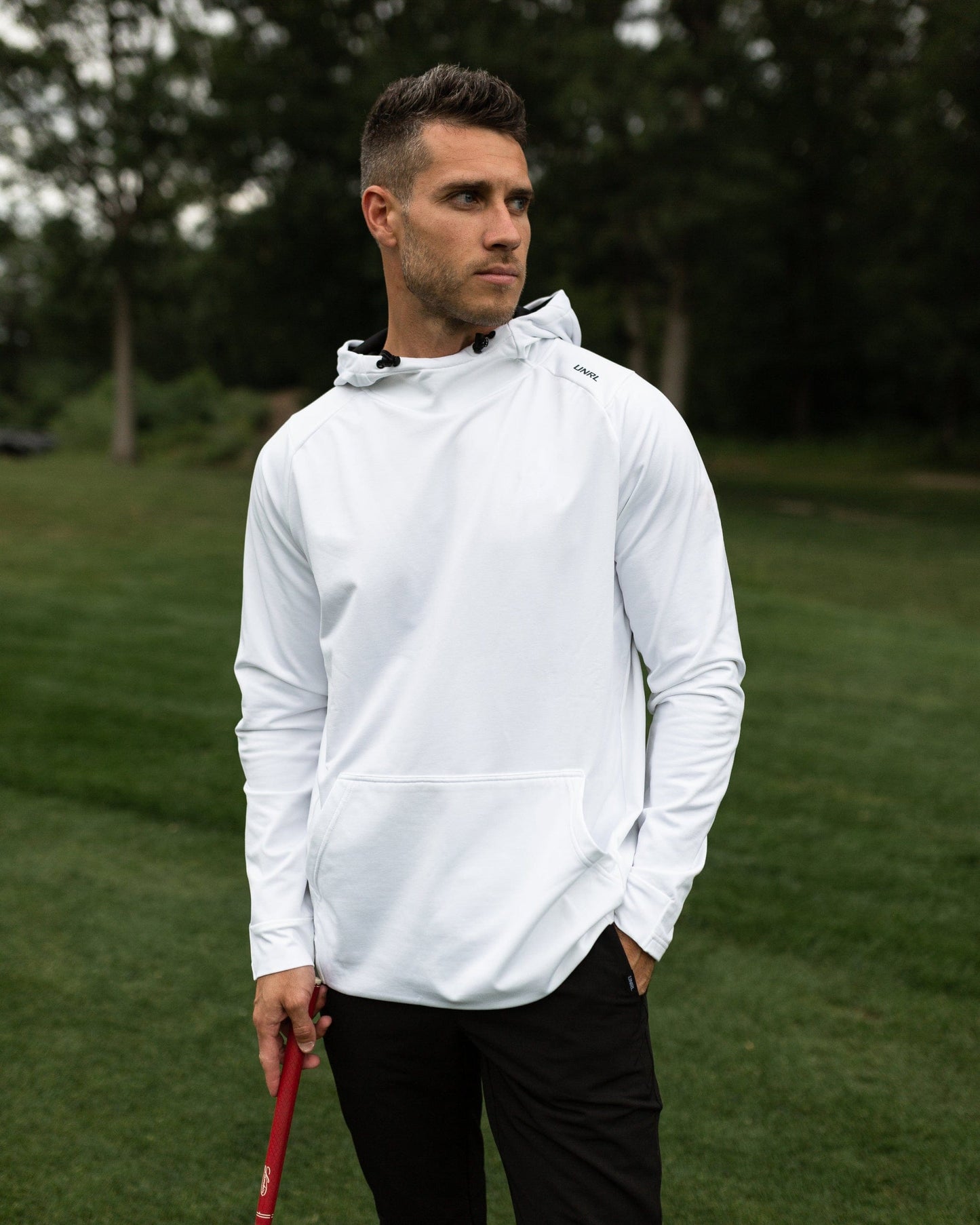 UNRL 504 UNRL Men's Crossover Hoodie II White