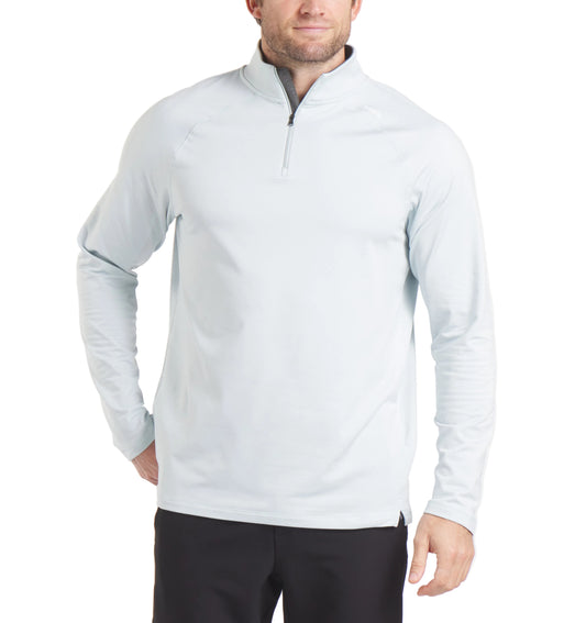 UNRL Men's Apparel > Tops UNRL Men's Interlock Quarter Zip Arctic Ice