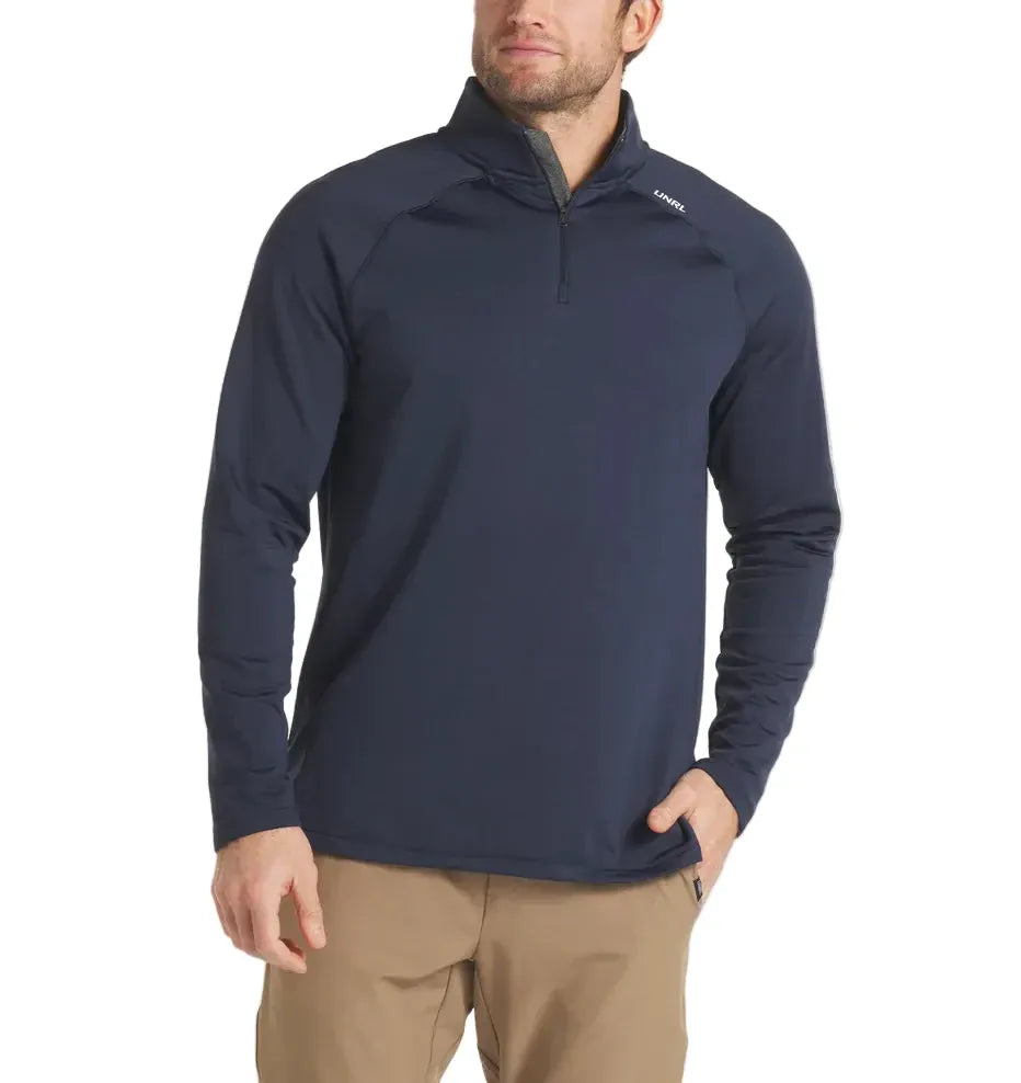 UNRL Men's Apparel > Tops UNRL Men's Interlock Quarter Zip Navy