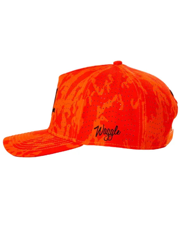 Waggle Accessories > Hats Orange Waggle 5 Panel Repel Hat Flush