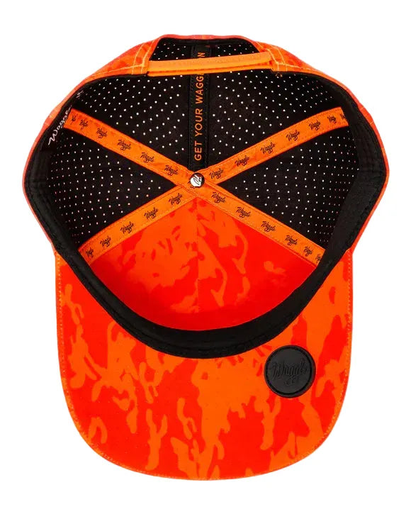 Waggle Accessories > Hats Orange Waggle 5 Panel Repel Hat Flush