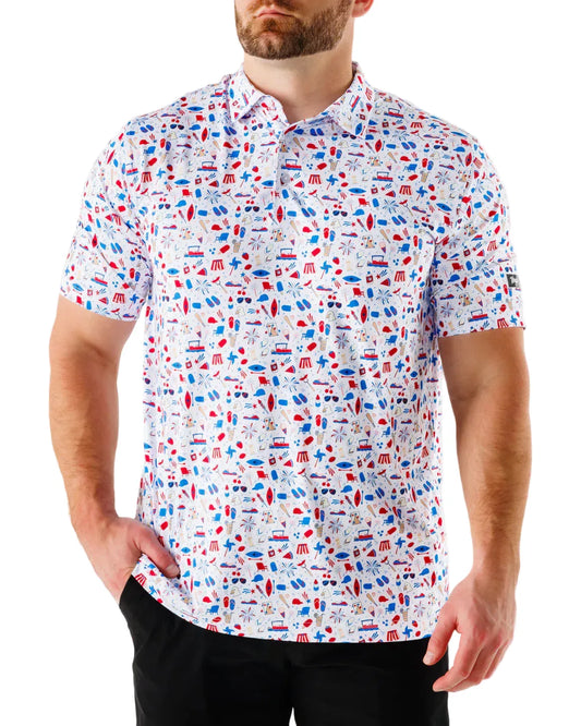 Waggle Men's Apparel > Tops Waggle Men's Americana Polo