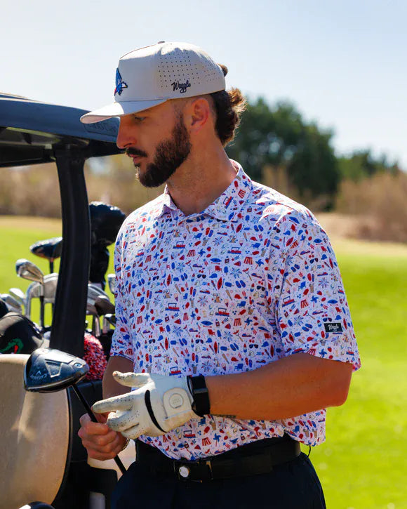 Waggle Men's Apparel > Tops Waggle Men's Americana Polo