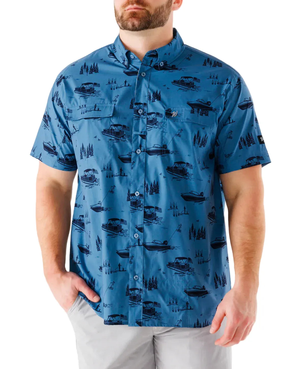 Waggle Men's Apparel > Wovens and Flannels Waggle Men's Wake Life Button Down