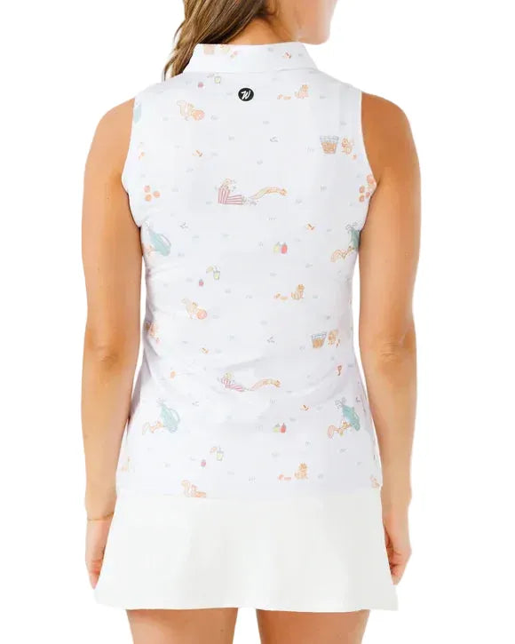 Waggle Women's Apparel > Tops Waggle Women's Sleeveless Polo Snack Shack