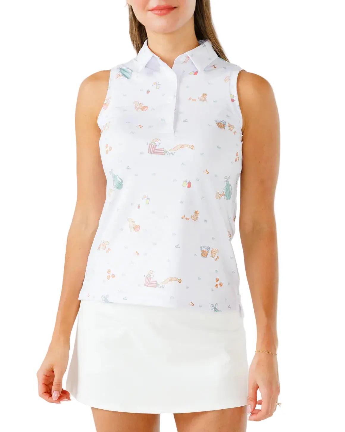 Waggle Women's Apparel > Tops Waggle Women's Sleeveless Polo Snack Shack