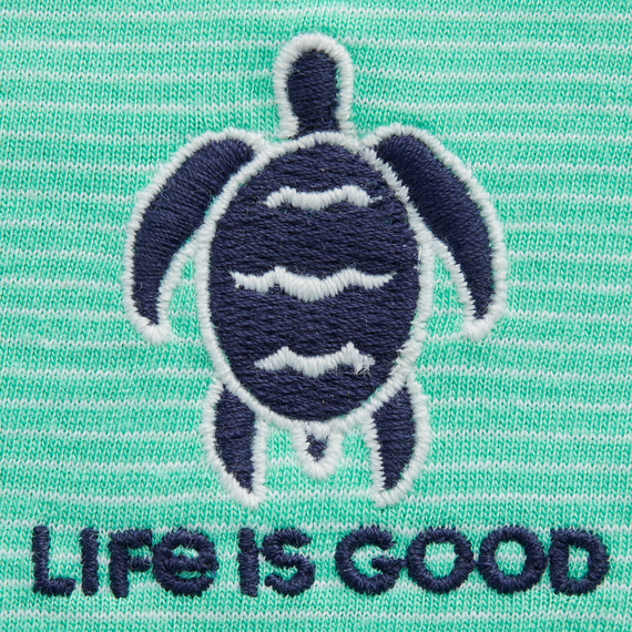 Life Is Good Women's Striped Hooded LS Turtle