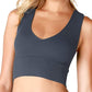 NIKIBIKI 181 654 Ink Blue Nikibiki Women's Plunge V-Neck Crop Top NS7829
